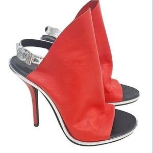 Balenciaga Red and Black Heels